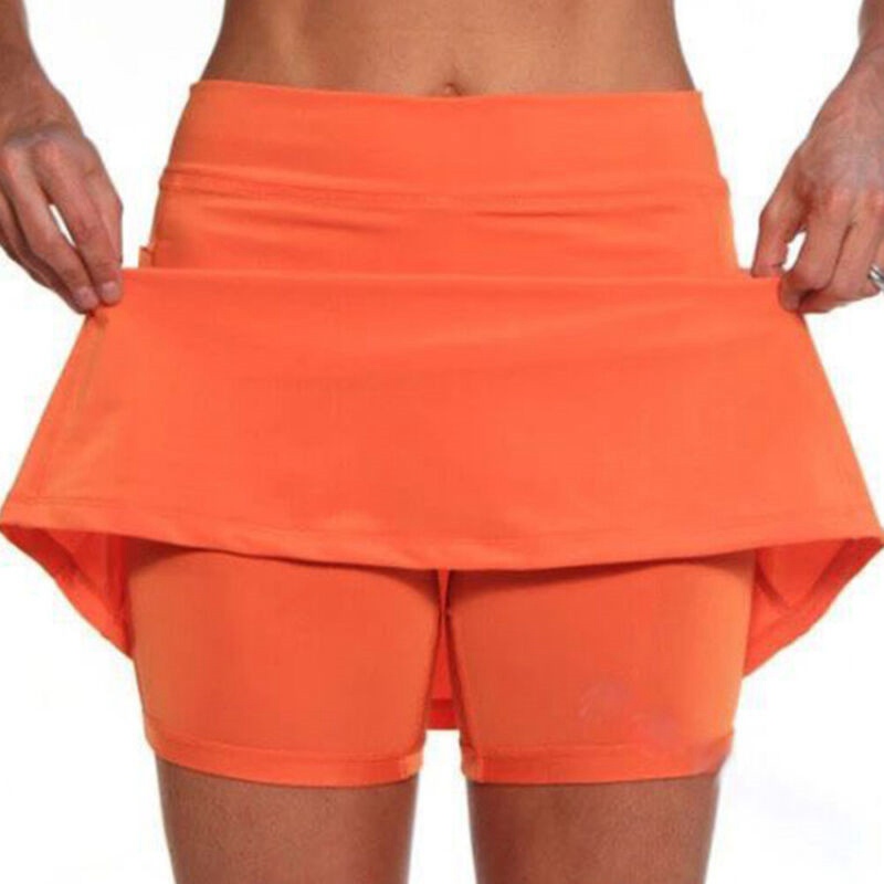 Plus Size Women Sports Skort Ladies Yoga Gym Running Shorts Mini Skirt Dress - 图片 9
