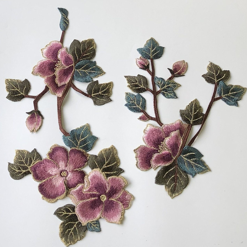 Flowers Embroidered Cloth Stickers Size a Set of Patch Cheongsam Clothes Skirt Decorative Accessories Hand Sewing Diy - 图片 5