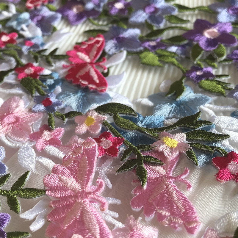 Pink Flower Computer Embroidered Cloth Sticker Patch Hole Adhesive Han Clothes Decoration Dance Skirt Accessories Diy - 图片 10