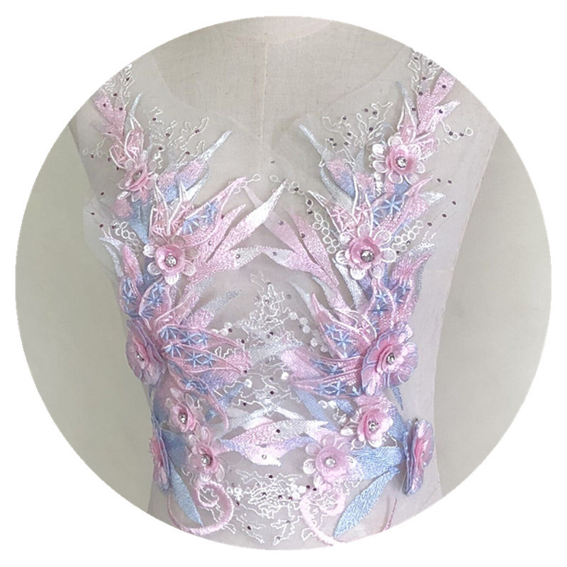 Embroidery Beads Sequin Cloth Stickers Mesh Patch Wedding Dress Dress Lace Decorative Accessories - Image 7