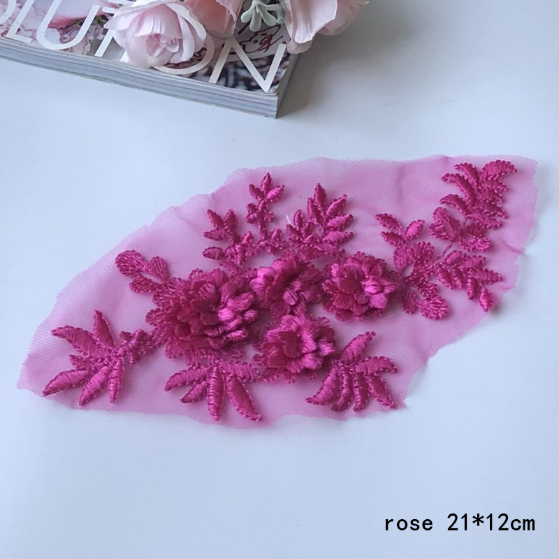 Flower Embroidered Cloth Stickers Mesh Lace Patch Children's Clothes Decoration Wedding Dress Accessories Hand Sewing Diy - 图片 14