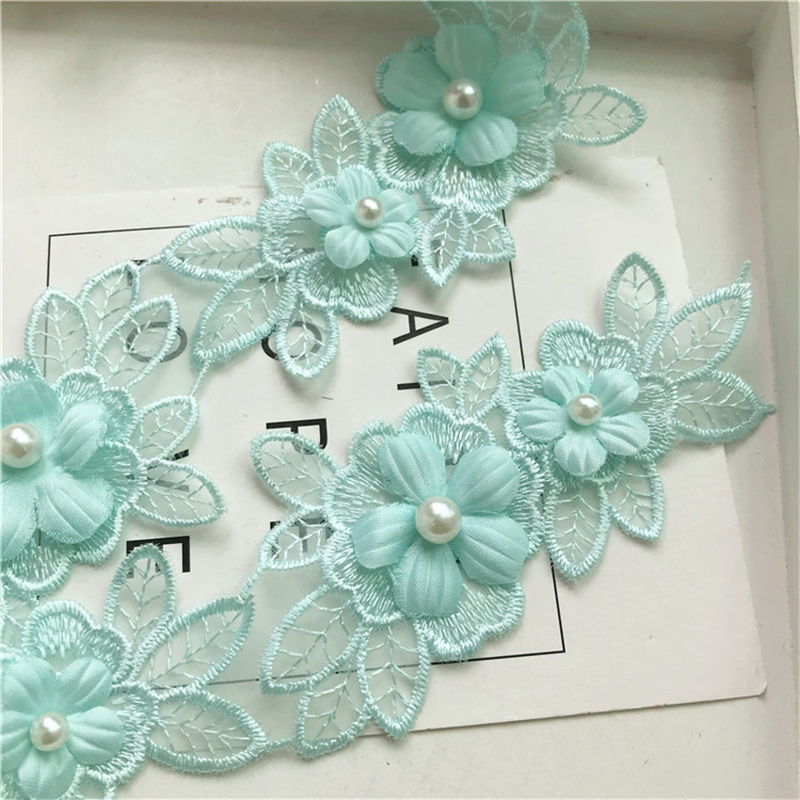Organza Flower Lace Clothing Accessories Embroidery Mesh Lace Three-Dimensional Flower Diy Decoration Formal Dress Accessories - 图片 5