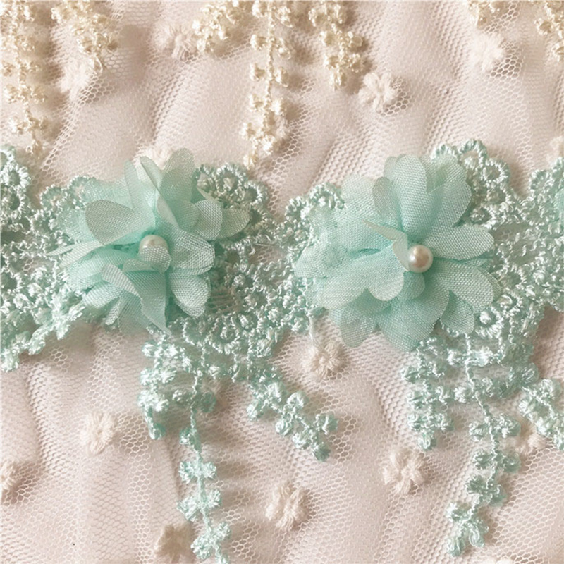 Tassel Water Soluble Lace Chiffon Beaded Flower Clothing Coat and Cap Skirt Accessories Accessories in Stock - 图片 6