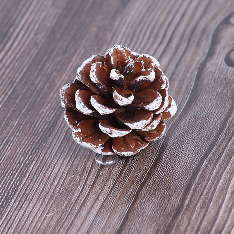 Christmas Decoration Natural Real Pine Cones Christmas Tree Pendant Accessories White Edge Pine Cones - Image 6