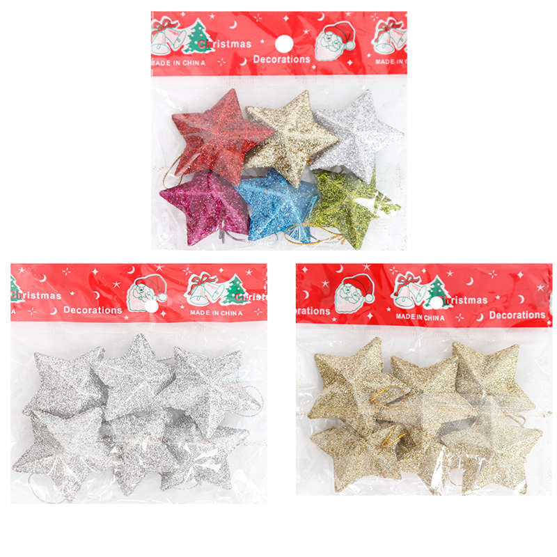 Gold Powder Five-Pointed Star Pendant Christmas Tree Decor XINGX Hanging Ornaments - Image 13