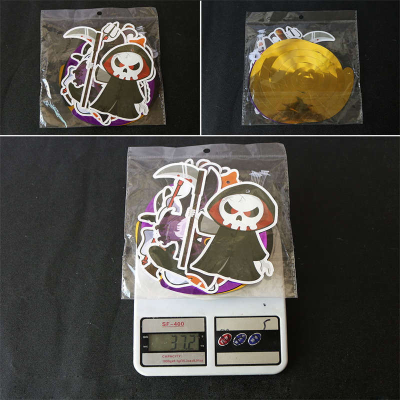 Halloween Hanging Flag Balloon Set Ghost Wizard Cake Inserting Card Bat Death Spiral Ornaments - Image 14