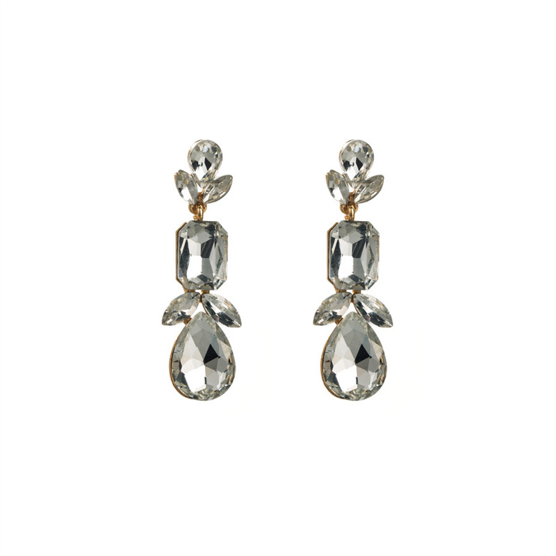 Fashion Temperament Super Shiny Colorful Rhinestone Long Eardrops Geometric Drop Earrings Female Accessories - Image 5