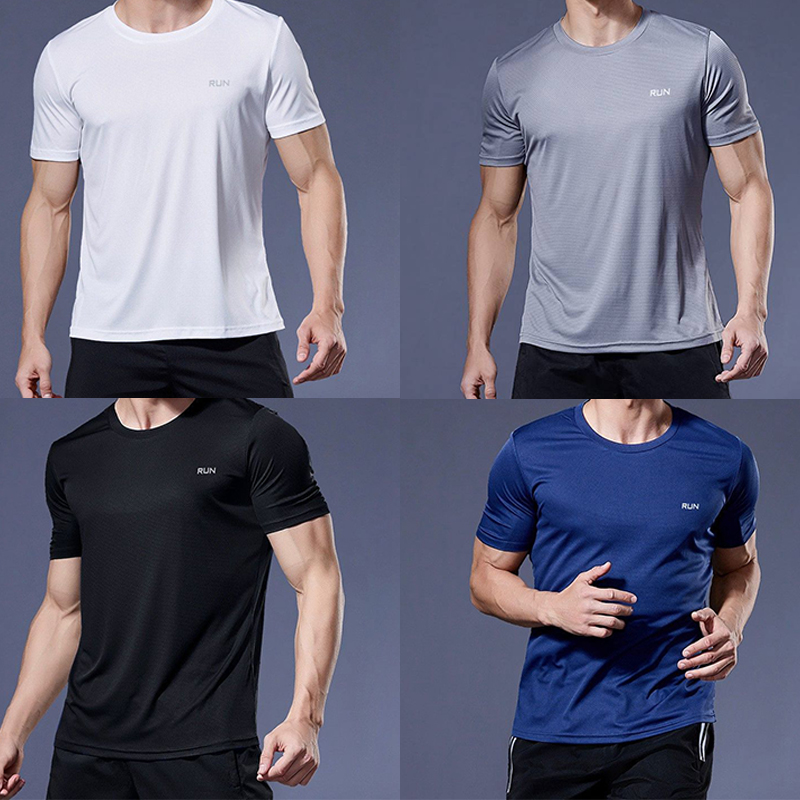 Multicolor Quick Dry Short Sleeve Sport T Shirt Gym Jerseys Fitness Shirt Trainer Running T-Shirt Men's Breathable Sportswear - Image 12