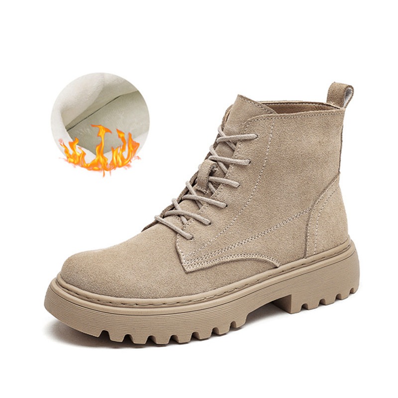 Smile Circle Ankle Boots Suede Leather women Flat platform Short Boots Ladies shoes fashion Autumn winter boots - 图片 21