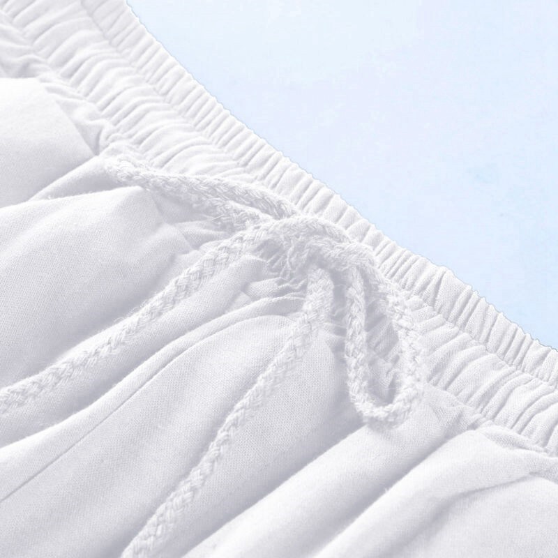 UK Mens Cotton Linen Shorts Elastic Waist Drawstring Summer Loose Casual Pants - 图片 9