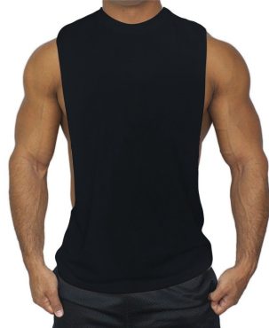 Men's Black Workout Vest Tank Top bodybuilding gym muscle fitness football shirt