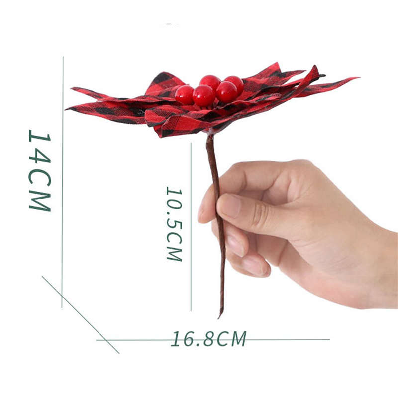2PC Christmas Flower Christmas Tree Decor Flowers Christmas Decor Artificial Flowers - Image 8