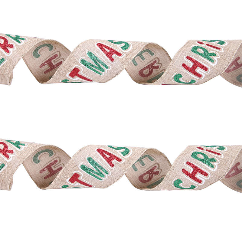 6.5cm Imitation Linen Christmas Ribbon Gift Packing Tape Christmas Tree Decor Ribbon - Image 15