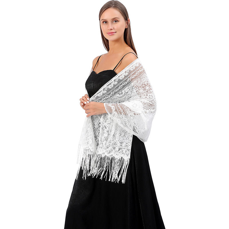 Mincyclone Cashew Shawl Hollow Lace Scarf Dress Scarf Party Dinner Shawl Women - 图片 7