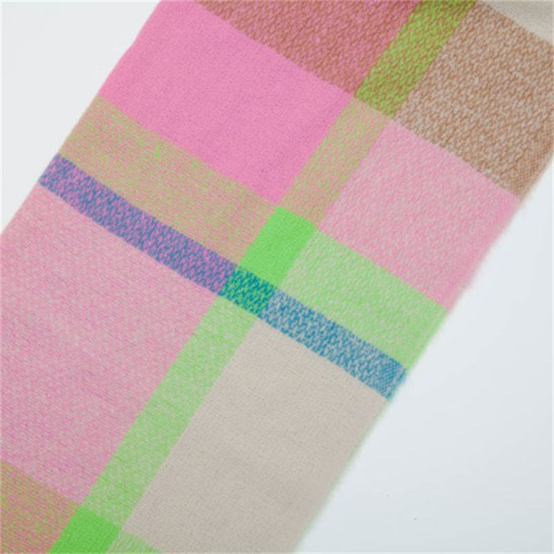 Plaid Scarf Autumn and Winter Thickened Tassel Scarf Rainbow Scarf Shawl Keep Warm - 图片 8