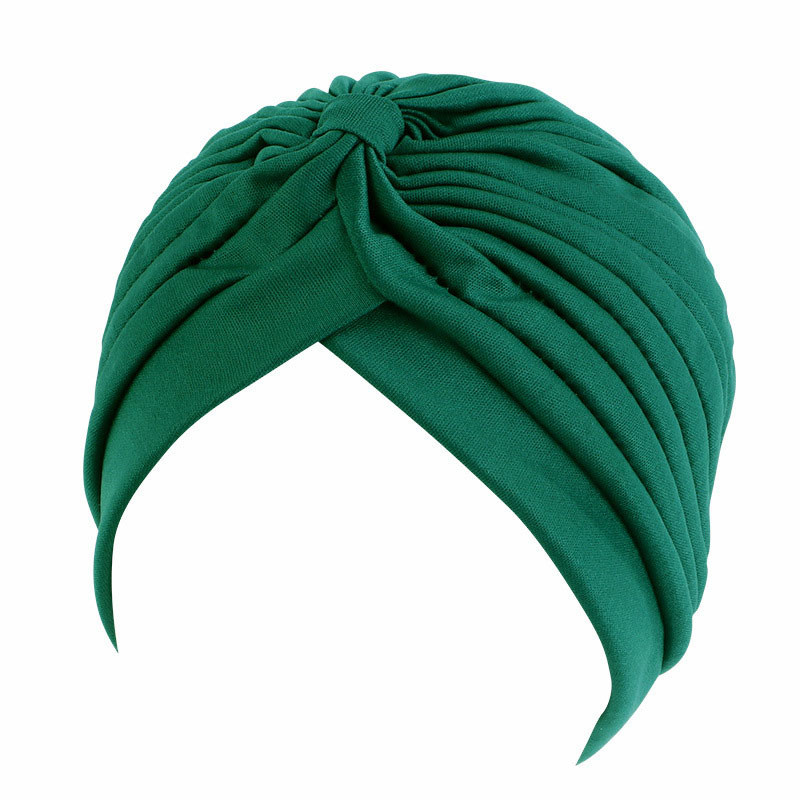 Women's Hat Head-Wrapping Hat Arabic Hat Base Hat Pleated Turban Solid Color Chemo Cap - 图片 15