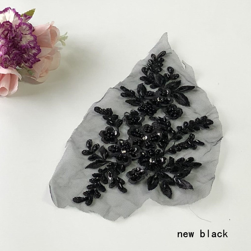 Beads Three-Dimensional Flower Mesh Embroidered Cloth Stickers Lace Patch Wedding Dress Hanfu Decoration Accessories Diy - 图片 16