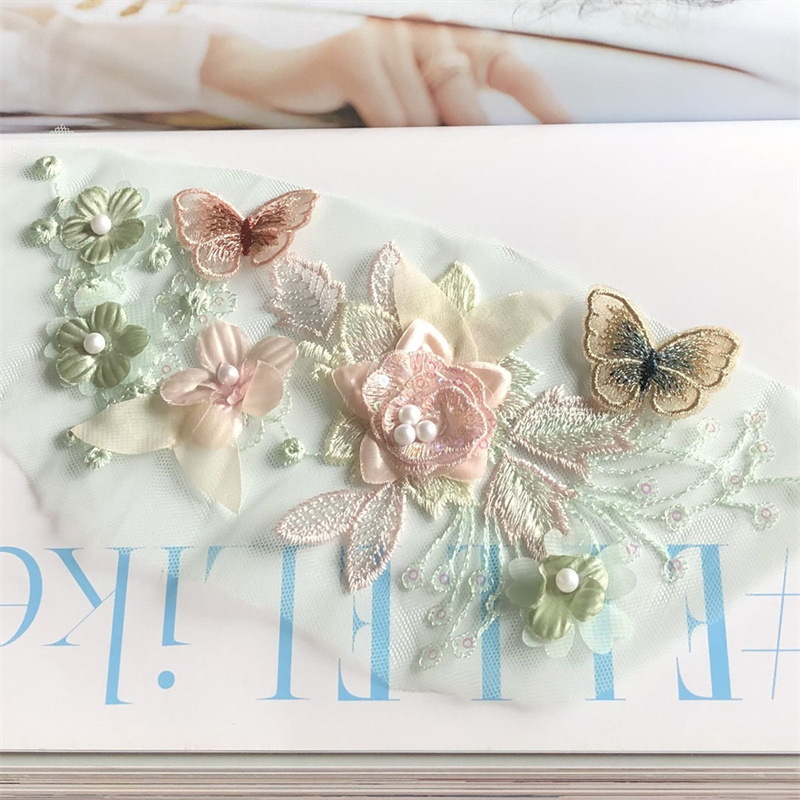 Three-Dimensional Sequin Flower Embroidery Beads Cloth Sticker Butterfly Patch Skirt Hanfu Decoration Accessories Diy - 图片 9