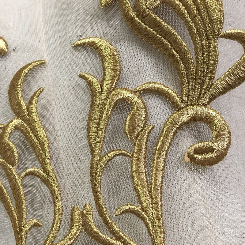 Gold Thread Mesh Embroidery Bow Tie Cloth Patch Dance Clothing Ornaments Accessories Hand Sewing Diy Large - 图片 6