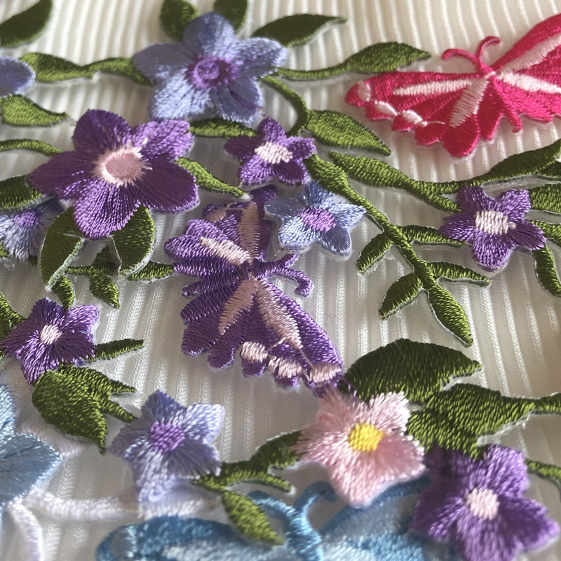 Pink Flower Computer Embroidered Cloth Sticker Patch Hole Adhesive Han Clothes Decoration Dance Skirt Accessories Diy - 图片 11