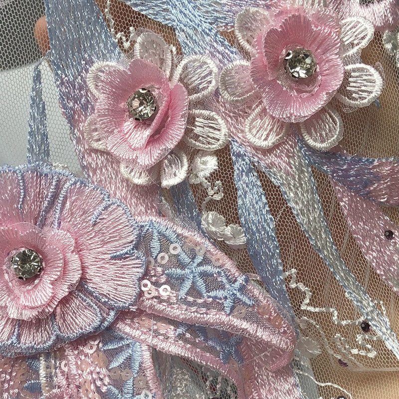 Embroidery Beads Sequin Cloth Stickers Mesh Patch Wedding Dress Dress Lace Decorative Accessories - Image 8