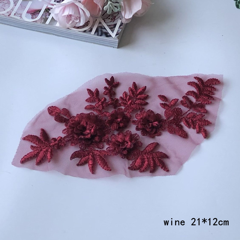 Flower Embroidered Cloth Stickers Mesh Lace Patch Children's Clothes Decoration Wedding Dress Accessories Hand Sewing Diy - 图片 15