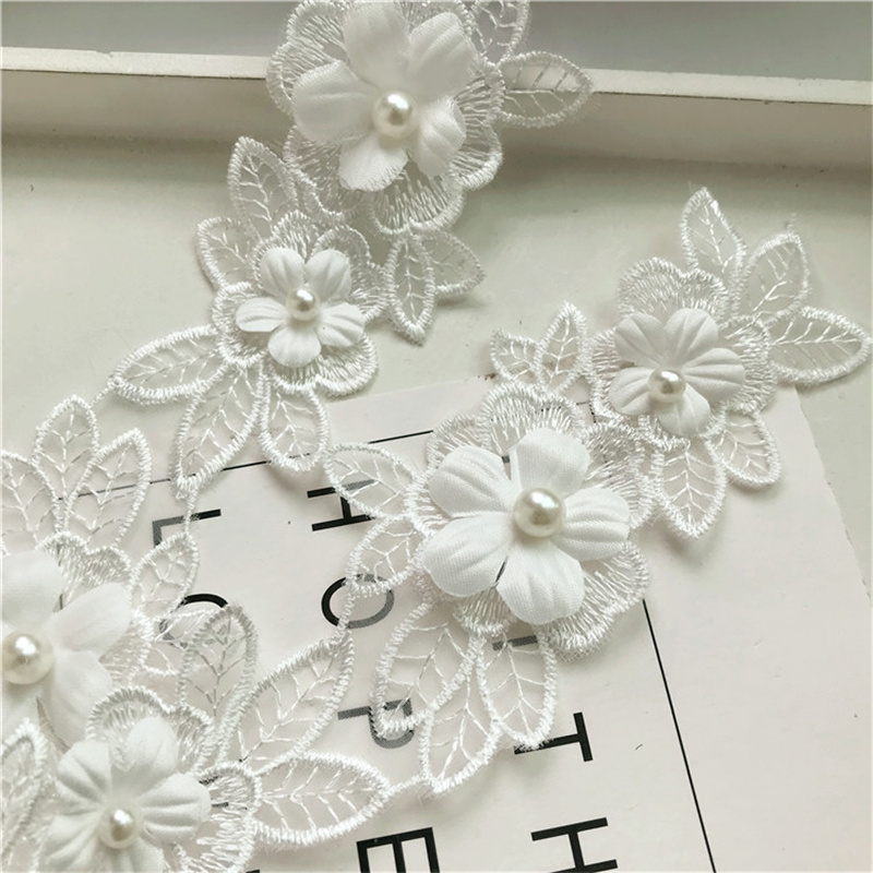 Organza Flower Lace Clothing Accessories Embroidery Mesh Lace Three-Dimensional Flower Diy Decoration Formal Dress Accessories - 图片 6