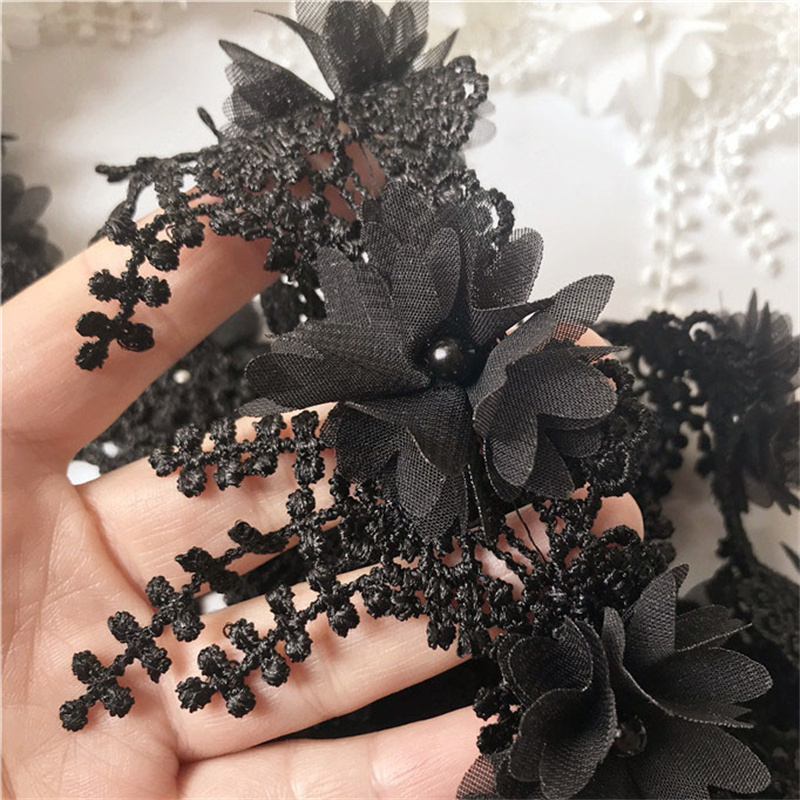 Tassel Water Soluble Lace Chiffon Beaded Flower Clothing Coat and Cap Skirt Accessories Accessories in Stock - 图片 7