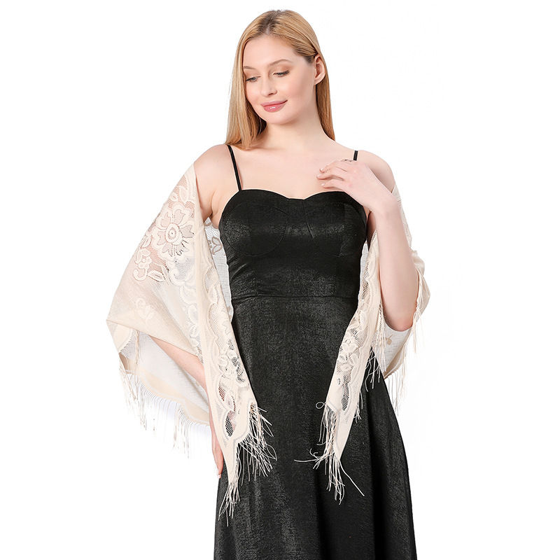 Lace Triangular Binder Shawl Wedding Dress Scarf Party Ball Dinner Shawl Fashion - 图片 13