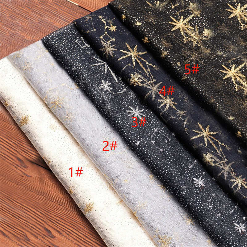 Star Moon Bronzing Tulle Fabric DIY Clothing Embroidered Fabric Clothing Adjuvant - 图片 6