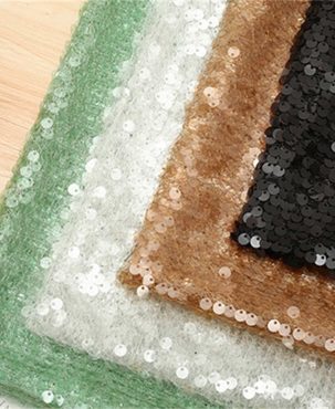 Transparent Gold Sequined Chip Fabric DIY Solid Color Sequin Fabric Polyester Cloth