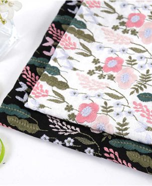 Embroidered Cloth Multi-Color Flower Embroidery Lining Tablecloth DIY Fabric