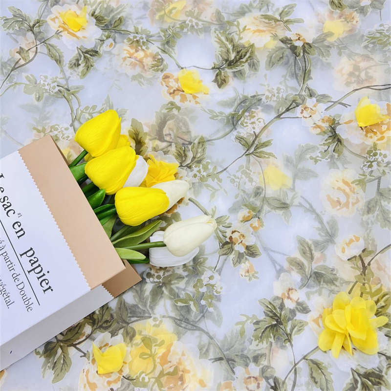 3D Handmade Flower Fabric Organza Printing Branch Embroidered Fabric Lace DIY Fabric - 图片 8