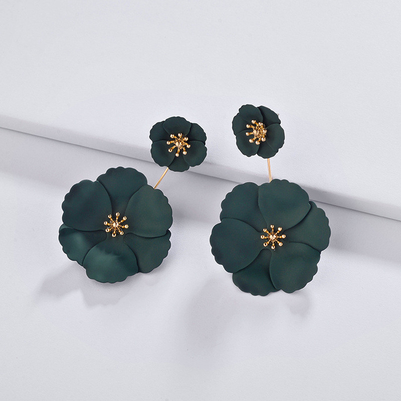 Fashion Sweet Exaggerated Inlaid Dual-Use Earrings European and American Bohemian Style Alloy Flower Long Earrings - Image 7