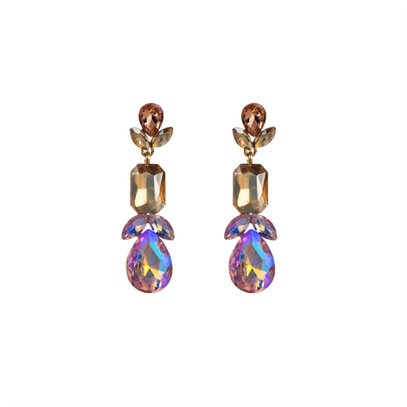Fashion Temperament Super Shiny Colorful Rhinestone Long Eardrops Geometric Drop Earrings Female Accessories - Image 6