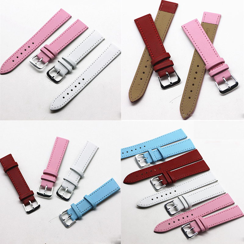 Watch Accessories Color Glossy Cow Leather Watch Strap Ultra-Thin Pressing Line Colorful Strap Men's and Women's Thin Calfskin Parts - 图片 11