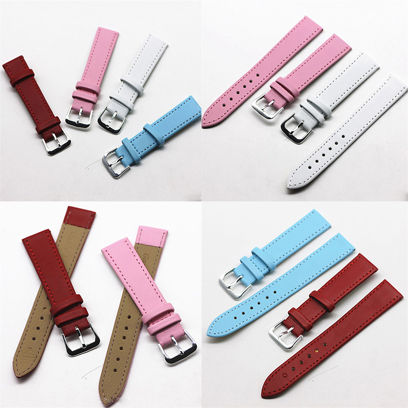 Watch Accessories Color Glossy Cow Leather Watch Strap Ultra-Thin Pressing Line Colorful Strap Men's and Women's Thin Calfskin Parts - 图片 6