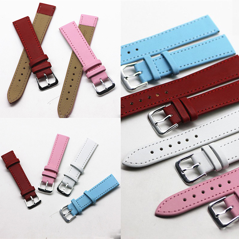 Watch Accessories Color Glossy Cow Leather Watch Strap Ultra-Thin Pressing Line Colorful Strap Men's and Women's Thin Calfskin Parts - 图片 7