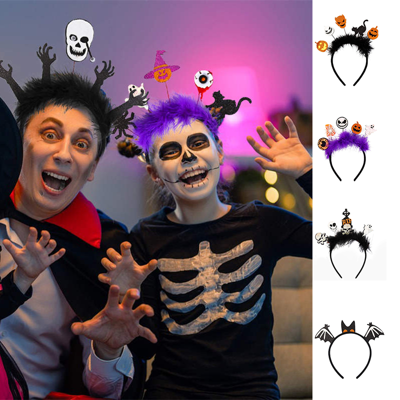 Halloween Hairband Decoration Party Decoration Supplies Photo Props Bat Cat Pumpkin Headband - 图片 24