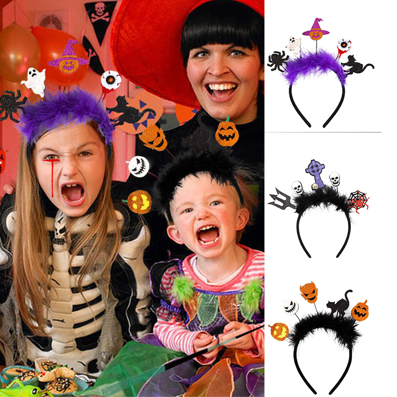 Halloween Hairband Decoration Party Decoration Supplies Photo Props Bat Cat Pumpkin Headband - 图片 28