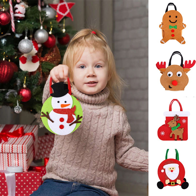 New Arrival Felt Christmas Handbag Christmas Eve Apple Bag Christmas Decorations Cartoon Elk Candy Bag - 图片 19