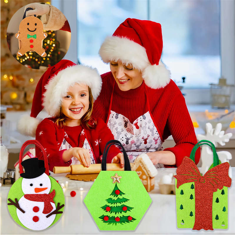 New Arrival Felt Christmas Handbag Christmas Eve Apple Bag Christmas Decorations Cartoon Elk Candy Bag - 图片 18