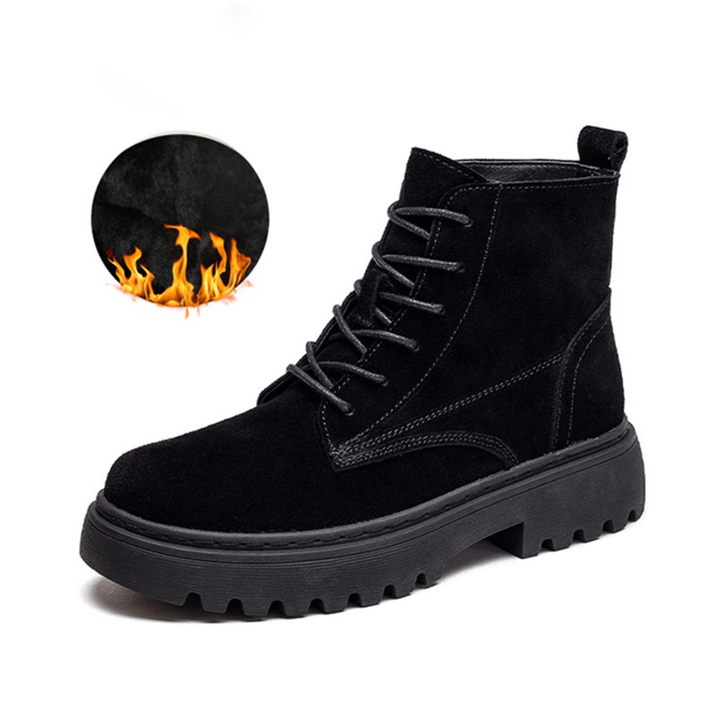 Smile Circle Ankle Boots Suede Leather women Flat platform Short Boots Ladies shoes fashion Autumn winter boots - 图片 22