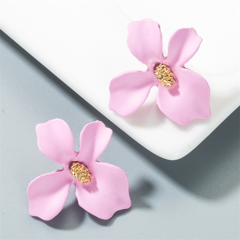 Earrings Fashion Dignified Flowers Alloy Fresh Petal Stud Women Personality Eardrop - Image 12