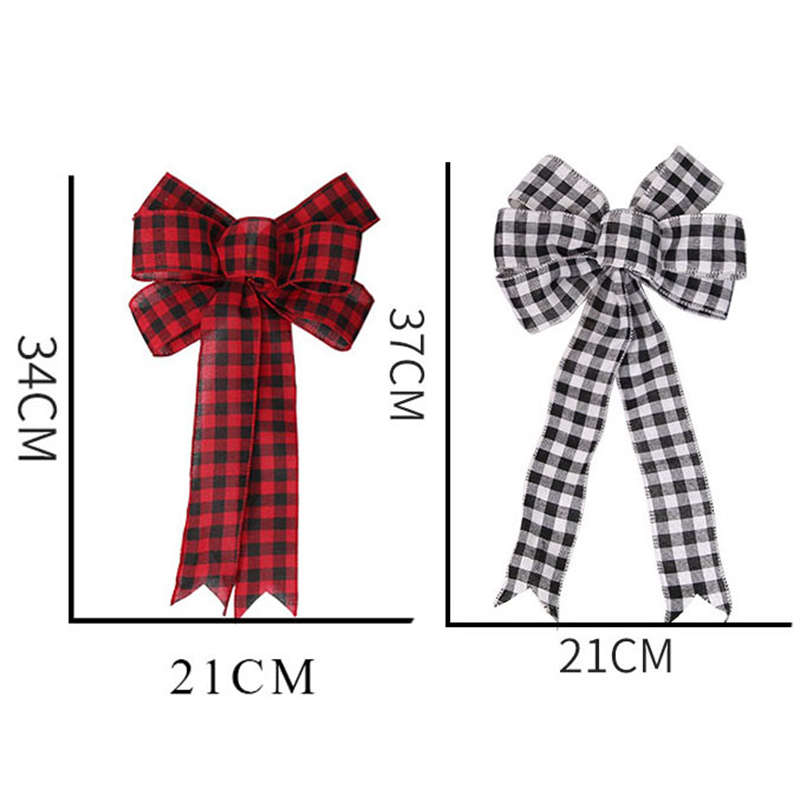 2PC Christmas Bowknot Polyester Large Bow Christmas Tree Decor Bowknot Ornaments - 图片 9