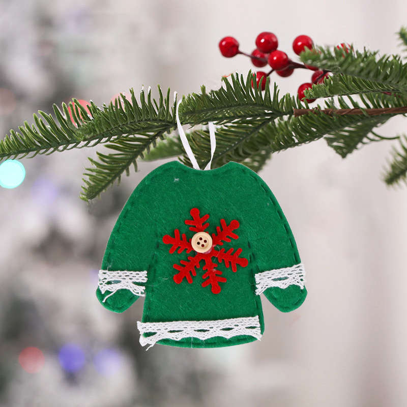 2PC Christmas Tree Decor Non-Woven Pendant Cartoon Old Elk Crutches Christmas Pendant - Image 13