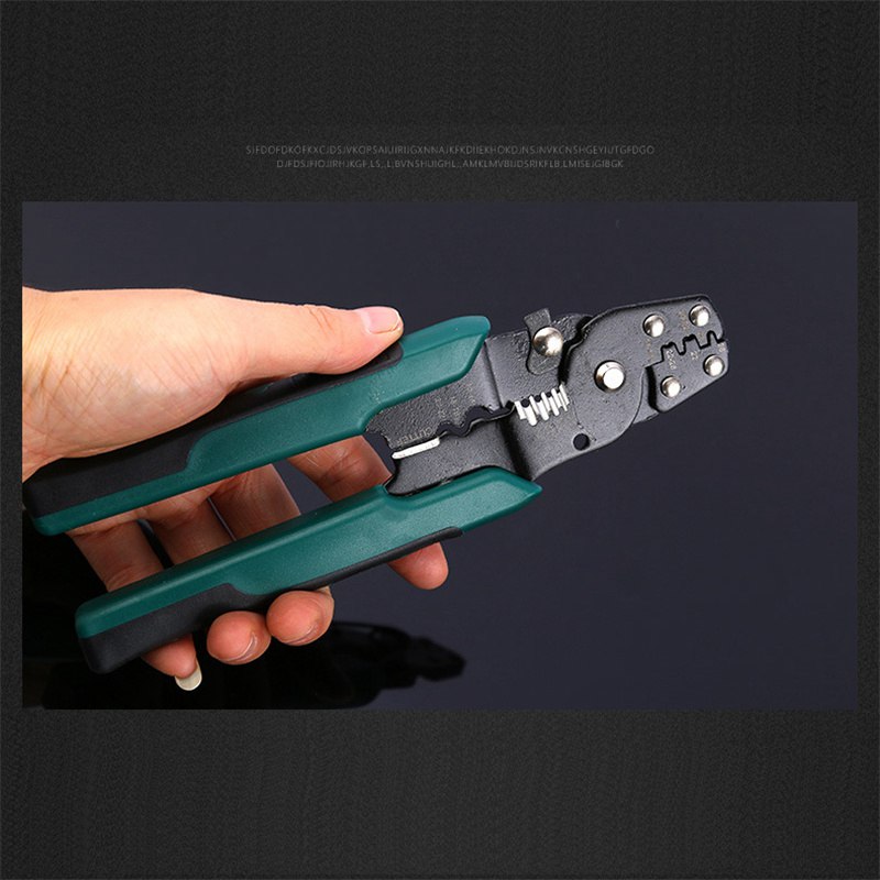 8" Ratchet Crimper Plier Cable Wire Electrical Crimp Tool Terminals Crimping Kit - 图片 12