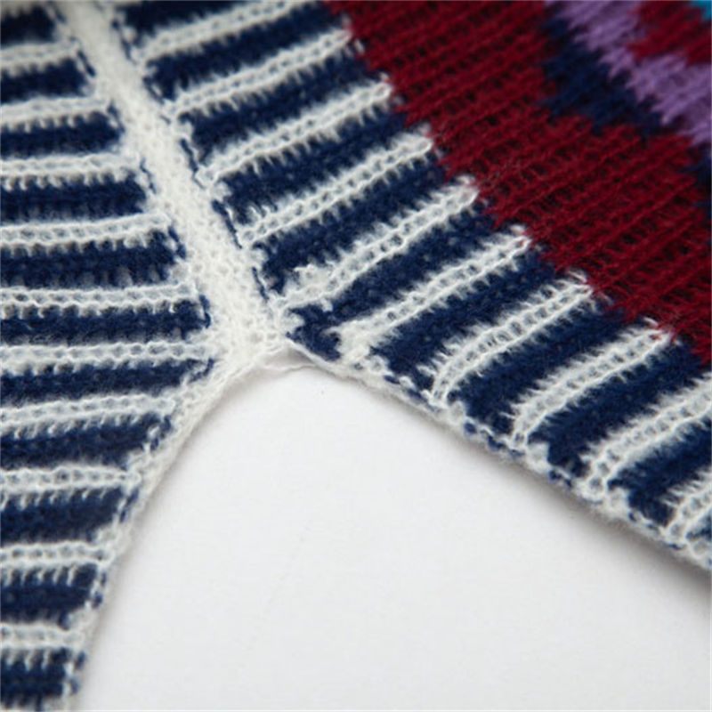 Autumn and Winter Ethnic Style Tourism Hanging Cloak Color Knitted Women's Split Shawl - Image 17