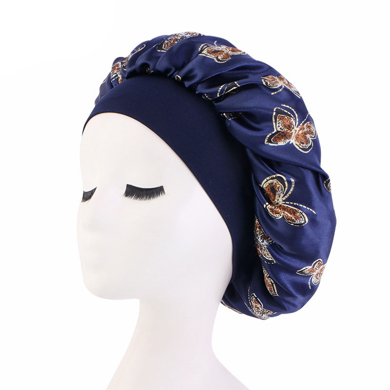 Pansy Type Satin Wide Brim Nightcap Shower Cap Beauty and Hairdressing Hat - 图片 20