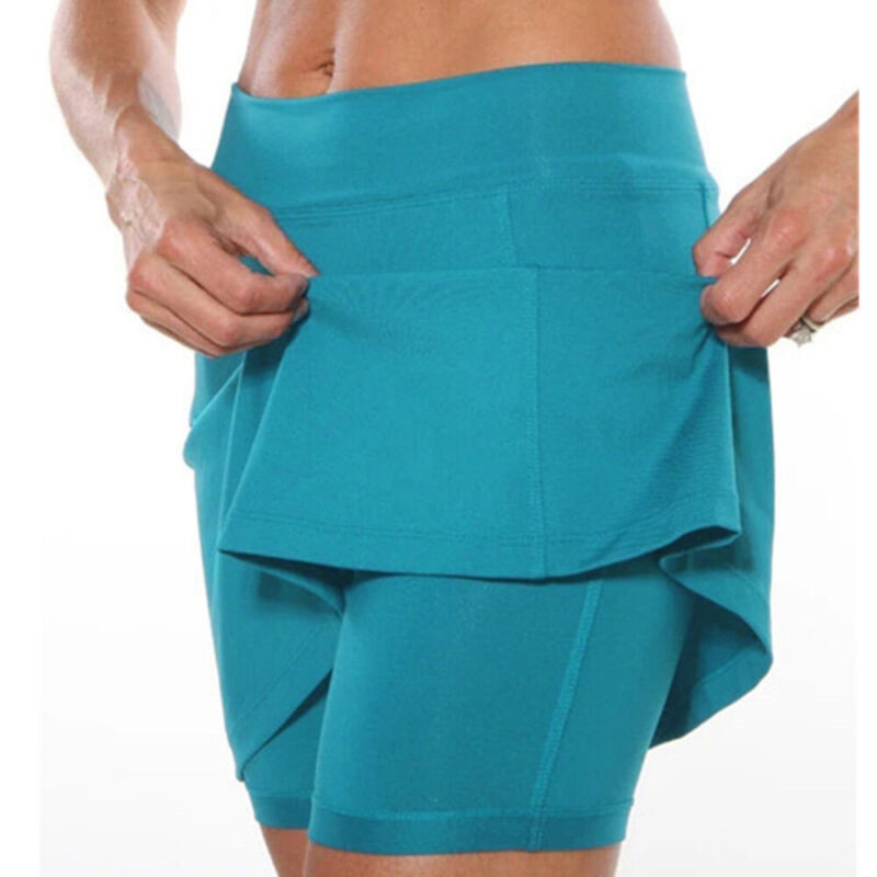 Plus Size Women Sports Skort Ladies Yoga Gym Running Shorts Mini Skirt Dress - 图片 11